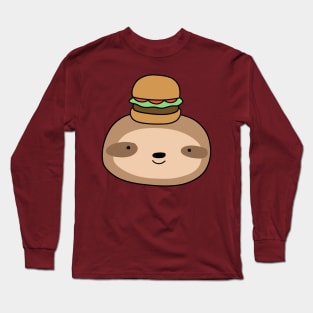 Hamburger Sloth Face Long Sleeve T-Shirt